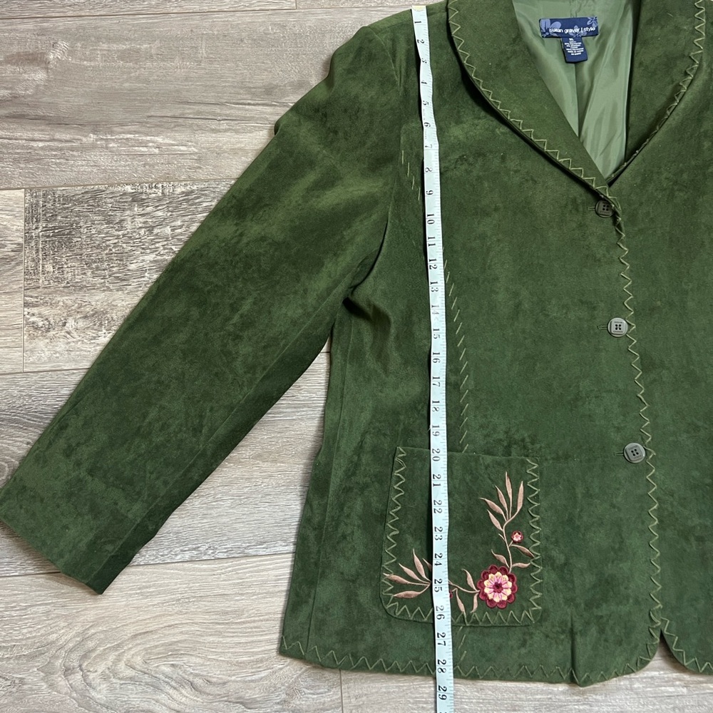 Susan Graver Boho jacket blazer Evergreen XL size - Picture 4 of 11